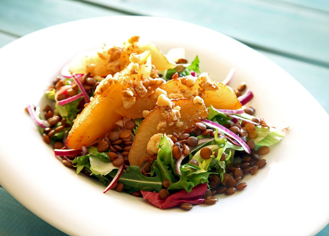 Salad with pear